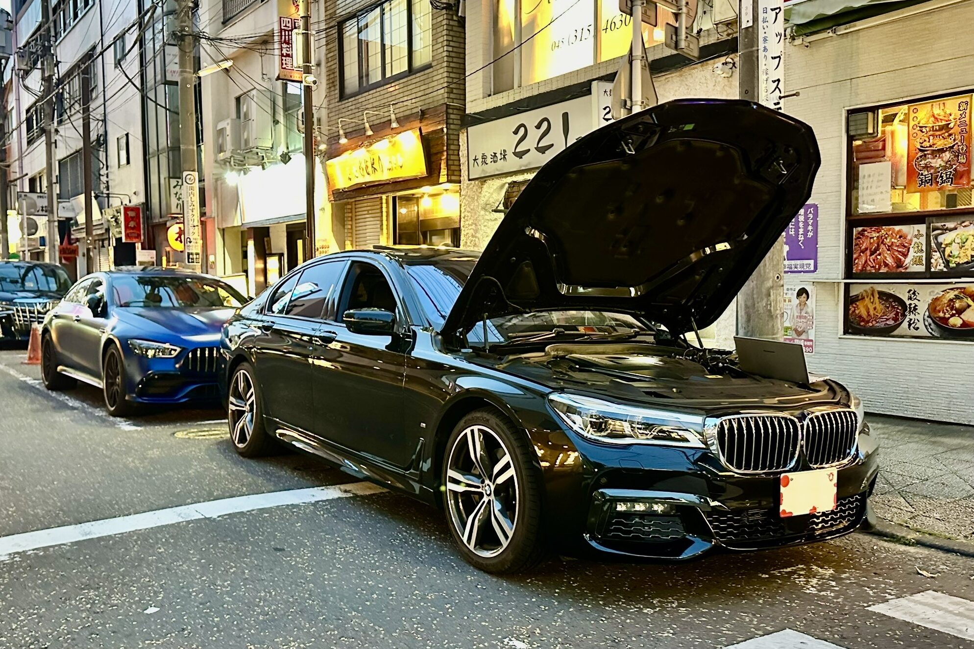 BMW G11 740e ECU tuning and bubbling installation (Fukutomi town trip)