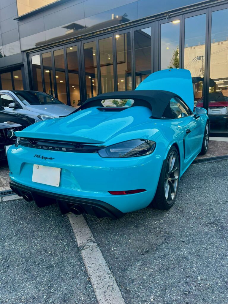 ポルシェ718スパイダー バブリング施工後 後方