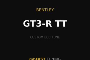 bentley-gt3-r-tt – mbFAST Tuning Promotional poster for Bentley GT3-R TT custom ECU tune by mbFAST Tuning, with gold lines on a black background.