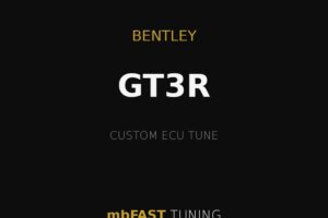 bentley-gt3r – mbFAST Tuning Promotional banner for Bentley GT3R custom ECU tune by mbFAST Tuning, with gold lines and gold text on a black background.