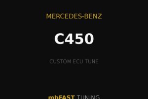 mercedes-benz-c450 – mbFAST Tuning Mercedes-Benz C450 custom ECU tune by mbFAST Tuning on a black background with gold lines and subtle branding