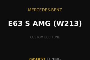 mercedes-benz-e63-s-amg-w213 – mbFAST Tuning Promotional graphic for Mercedes-Benz E63 S AMG (W213) custom ECU tune by mbFAST Tuning.