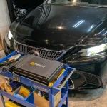 レクサスLS600hのフロント周りとOBDチューニング機材