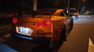 アフターファイヤー施工を行った日産GT-R（R35後期型）のリアビュー